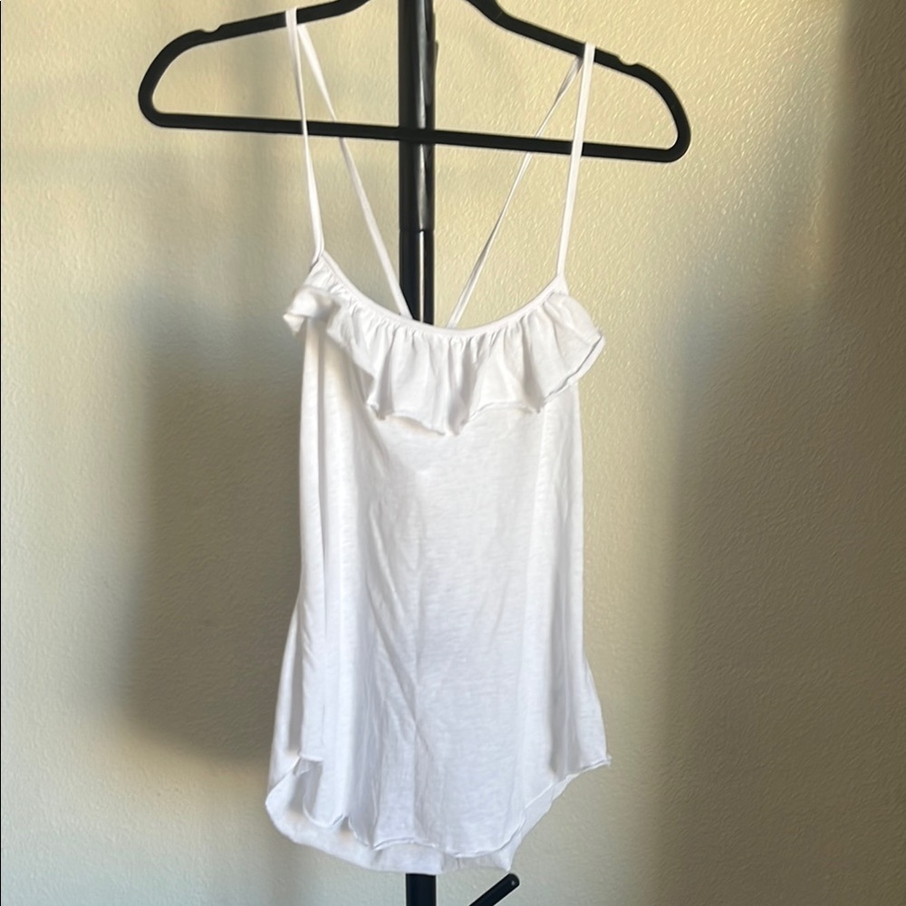White Ruffled Sleeveless Camisole NWT
